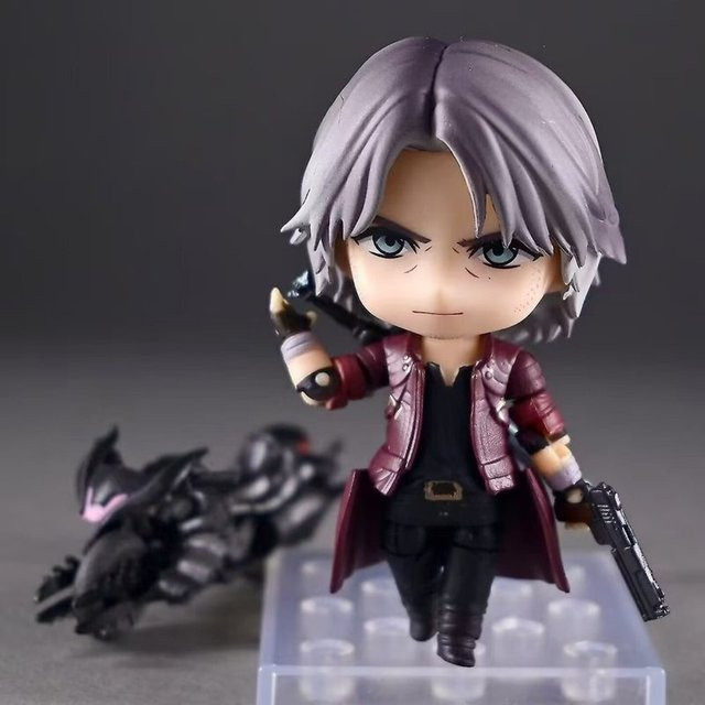Bandai Devil May Cry Nendoroid 1233 Dante Q-Version Actionfigur, mit Austauschbarem Gesicht, Chibi-Figur, mit Motorrad-Spielmodell - Bild 1