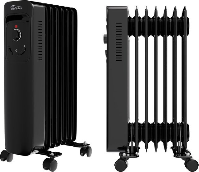 Tronitechnik Ölradiator TT-OR 207 Elektroheizung in Schwarz mit 1500 Watt, 7 Rippen und Thermostat - Bild 1