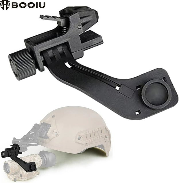BOOIU Taktischer J-Arm Helmhalterung Adapter für NVG PVS-14 PVS-7 Monokulare Nachtsichtgeräte, Schwarz - Bild 1