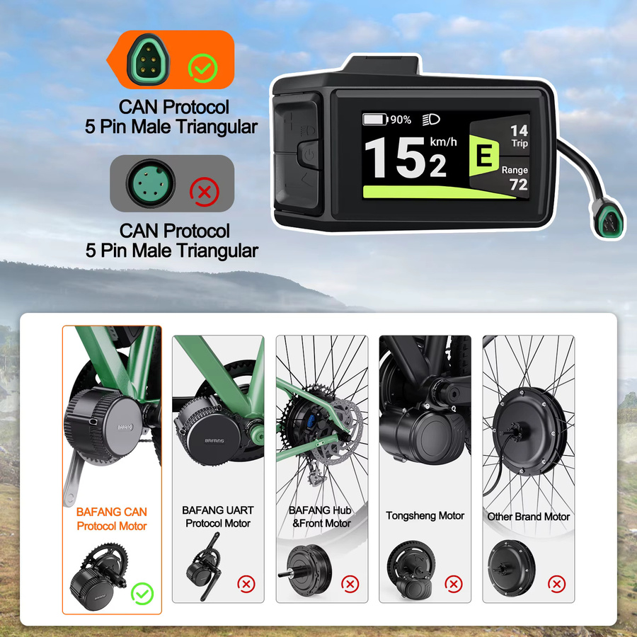 Bafang CAN Protocol Display für CAN BUS System Motor Kits mit Bluetooth in Schwarz - Bild 3