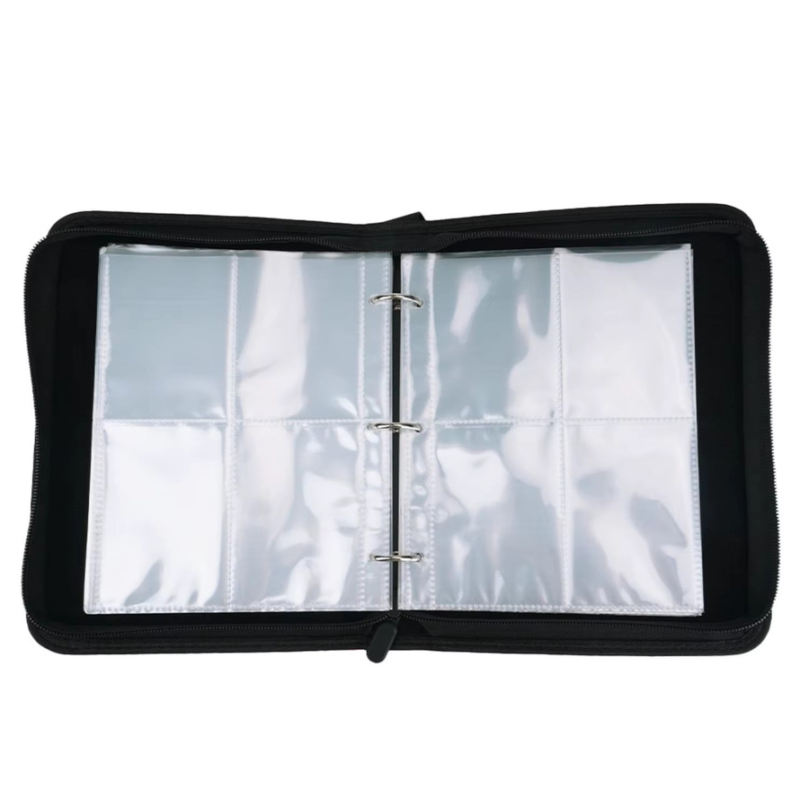 Karten-Sammelalbum aus schwarzem PU-Leder mit 480 Taschen und Reißverschluss für MTG und Sportkarten - Bild 6