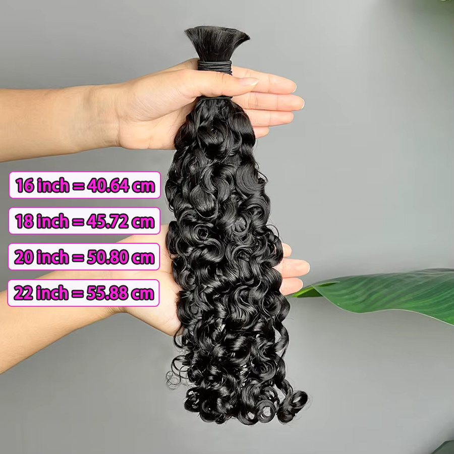 Burmesisches lockiges Echthaar, 100 g, 1B natürliche schwarze Farbe - Bild 3