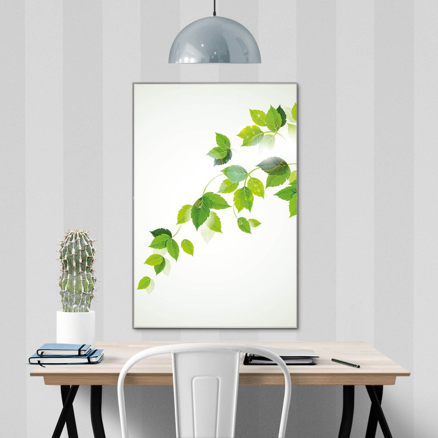 banjado Glas Magnettafel Motiv Ranke Gelb Weiß, B/H: 50 x 75 cm, rahmenlos und beschreibbar - Bild 1