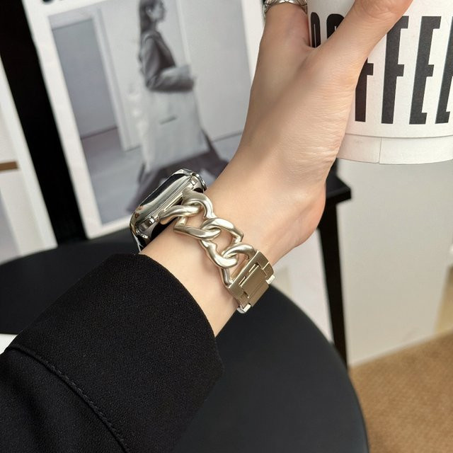 Uhrenarmband Herzförmig, Edelstahl, Silber, Damen, 38–49 mm - Bild 1