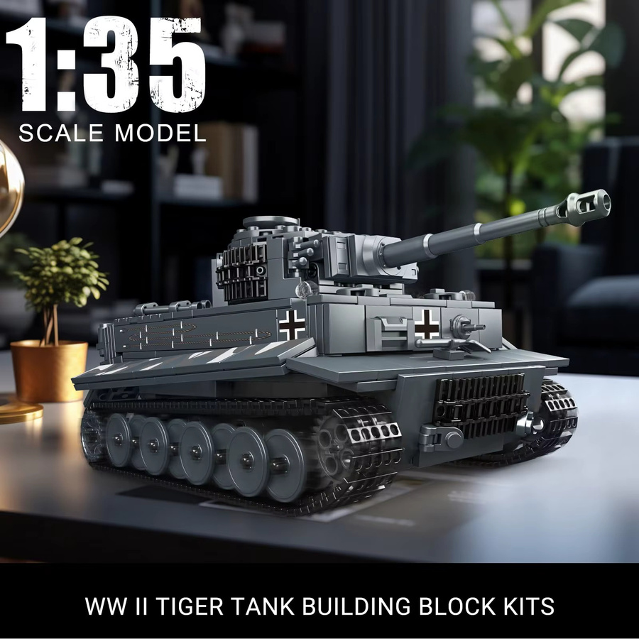 Mould King Tiger-Panzermodell, motorisiertes Baustein-Set, APP und RC - Bild 2