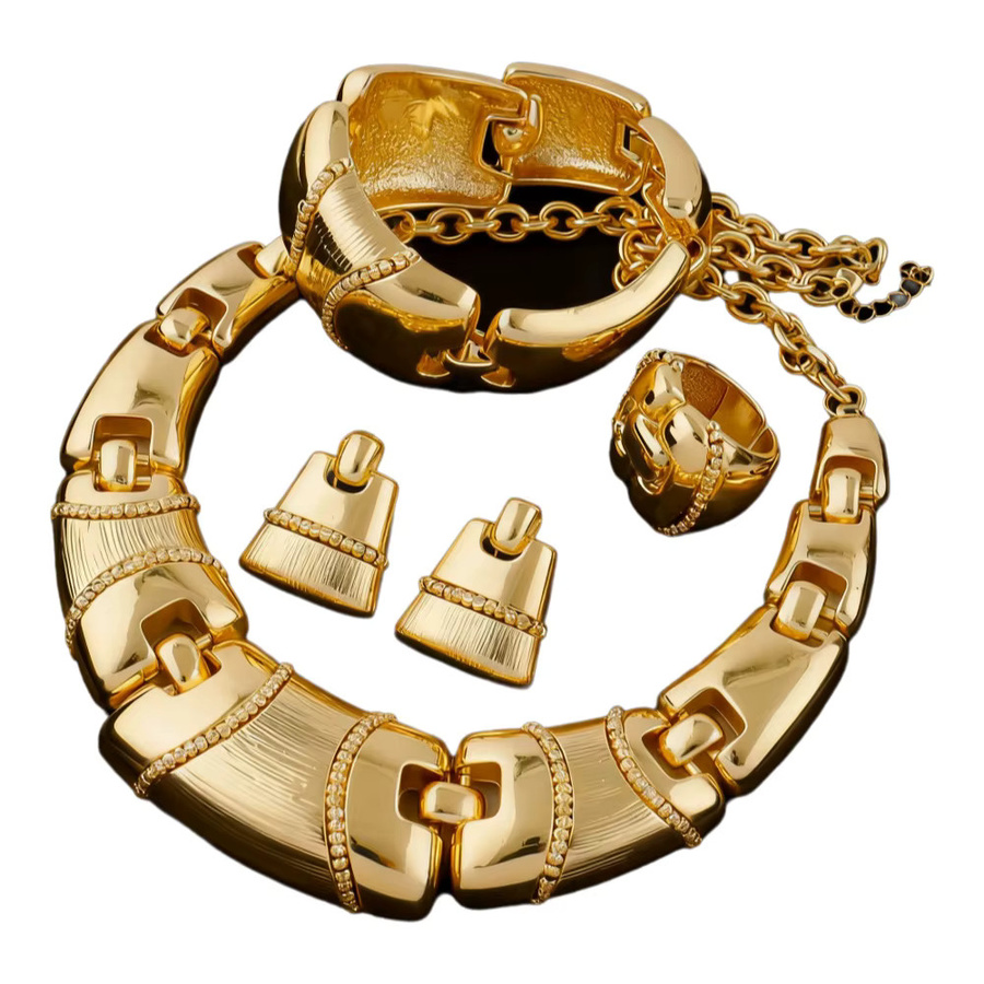 Schmuckset Halskette, Ohrringe, Gold, Damen - Bild 6