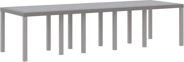 vidaXL Gartentisch aus Polyrattan in Hellgrau, ausziehbarer rechteckiger Gartentisch, B/T/H: 300 x 100 x 73 cm - Bild 1