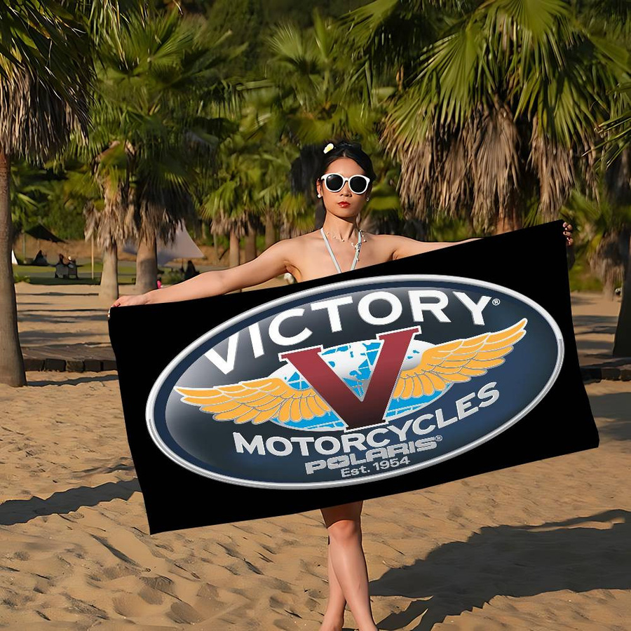 V-Victorys Motorräder Racing Mikrofaser Strandtuch, schnelltrocknend und saugfähig, Multicolor, B: 30 cm, H: 60 cm - Bild 1