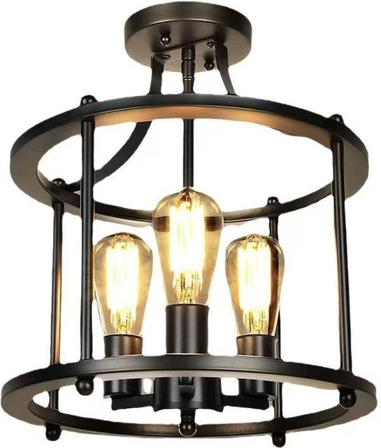 Yuda Lighting Retro American Vintage Kronleuchter Deckenleuchte in Schwarz mit E14 Fassung - Bild 1