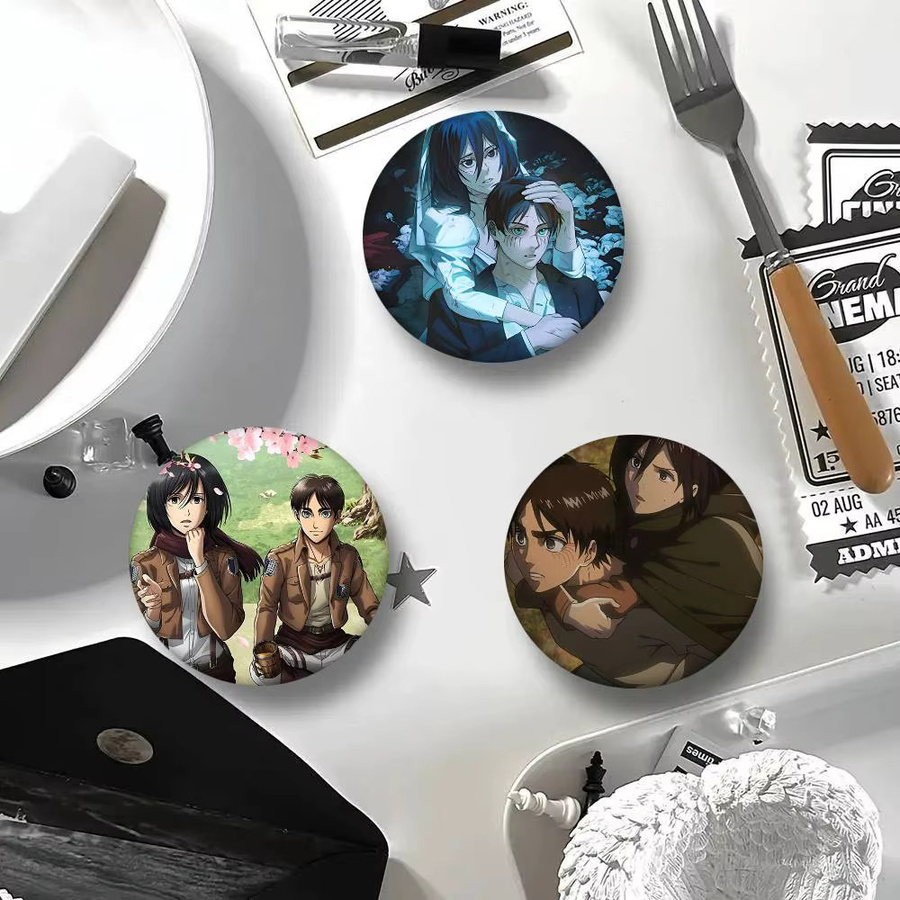 Bilibili Brosche Anime Mikasa Ackerman Eren Yeager, Rundes Abzeichen - Bild 6