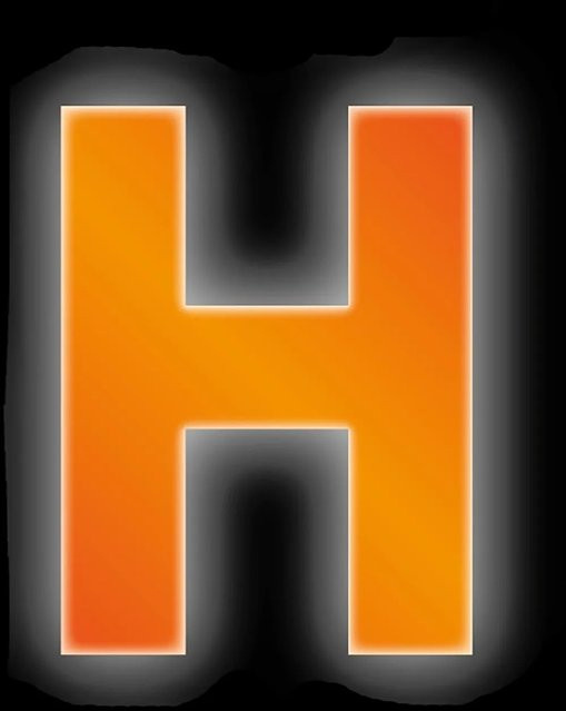 Conacord Klebebuchstabe H Reflektierend in Orange, Höhe: 8 cm - Bild 1