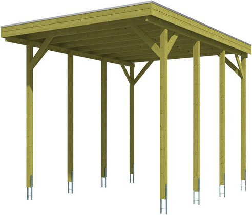 SKANHOLZ Carport Friesland Caravan 1 in Braun mit B/T: 397 x 555 cm und einer Firsthöhe von 371 cm - Bild 1
