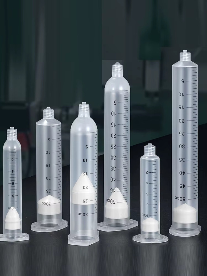 Industrieller Flüssigkeitsspender von NINTH LIFE für Lötpaste und Klebstoff mit Skala in Transparent, passend für pneumatische Spritzen und Zylinderadapter - Bild 1