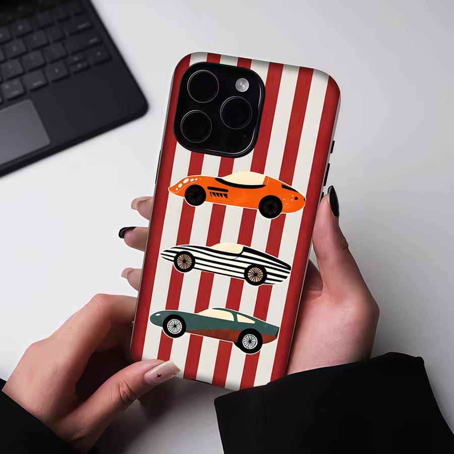 Potdemiel Retro-Auto-Trio Magnetische Handyhülle für iPhone 17 16 15 14 13 Pro Max Plus, Mehrfarbig - Bild 5
