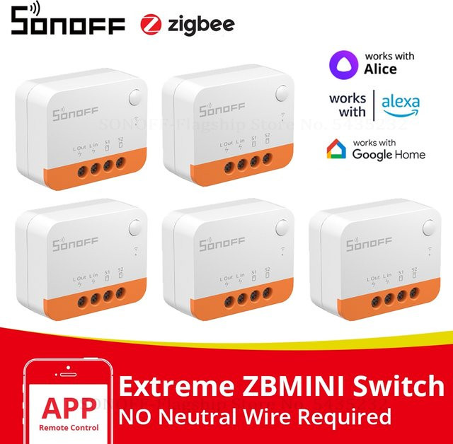 Sonoff ZBMINI-L2 Zigbee DIY Smart Switch Modul in Weiß, kein Neutralleiter erforderlich, 2-Wege-Steuerung für deine Smart Home Automation - Bild 1