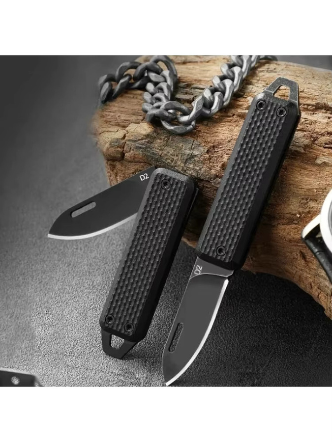 JIXIU Mini Outdoor Klappmesser in Schwarz für Camping und Alltag - Bild 5
