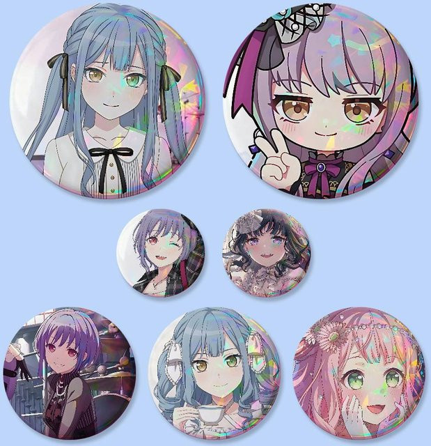B-Bang Dream Ave Mujica Cartoon-Anstecker, Runde Cosplay-Pins - Bild 1