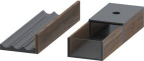 Duravit Einrichtungssystem Universal Set in Nussbaum für Waschtischunterschrank, B/H/T: 20,8 x 27,1 x 5,5 cm, Grau - Bild 1