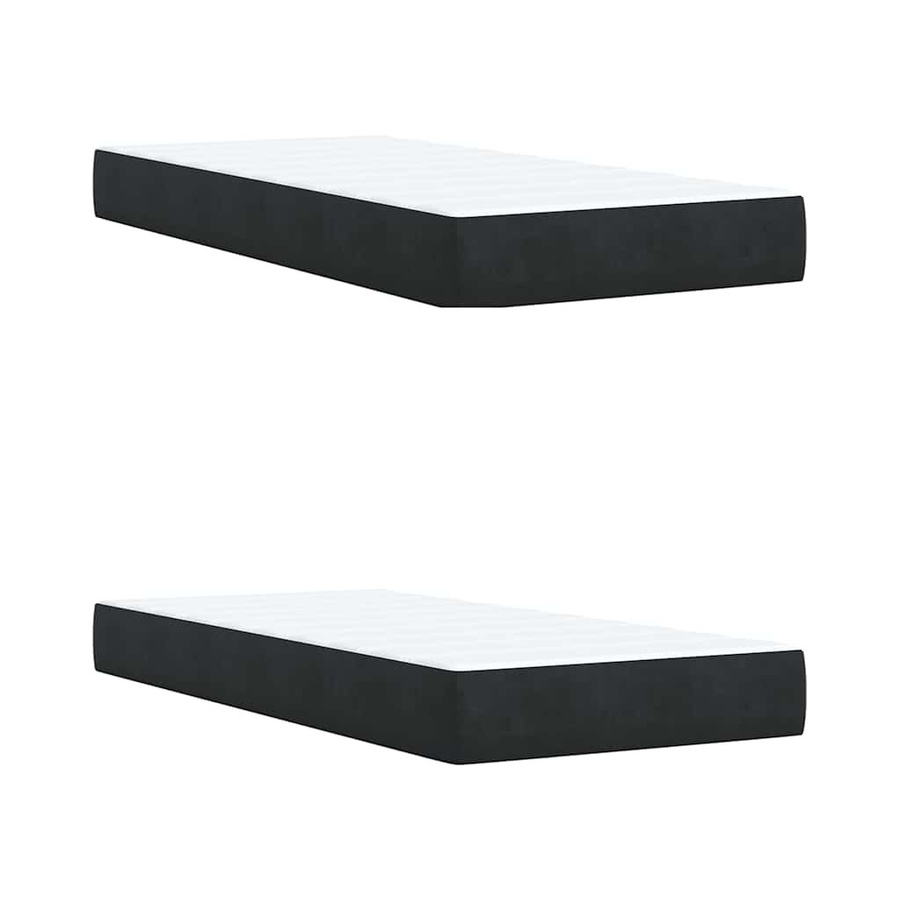 vidaXL Boxspringbett mit Matratze Schwarz Samt B/T/H: 200 x 200 x 100,5 cm - Bild 3