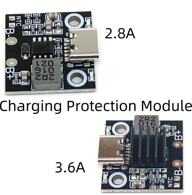Diymore 1S 5V Lade- und Entlademodul mit integriertem Schutz für 18650 Lithium-Batterien, USB-C Typ, Schwarz - Bild 1