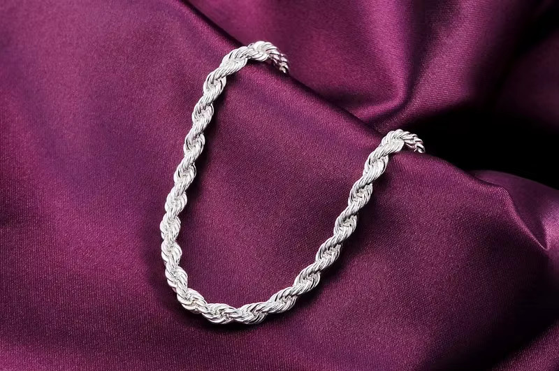 URMYLADY Charme-Armband, 925 Sterlingsilber, 4 mm, Unisex - Bild 2