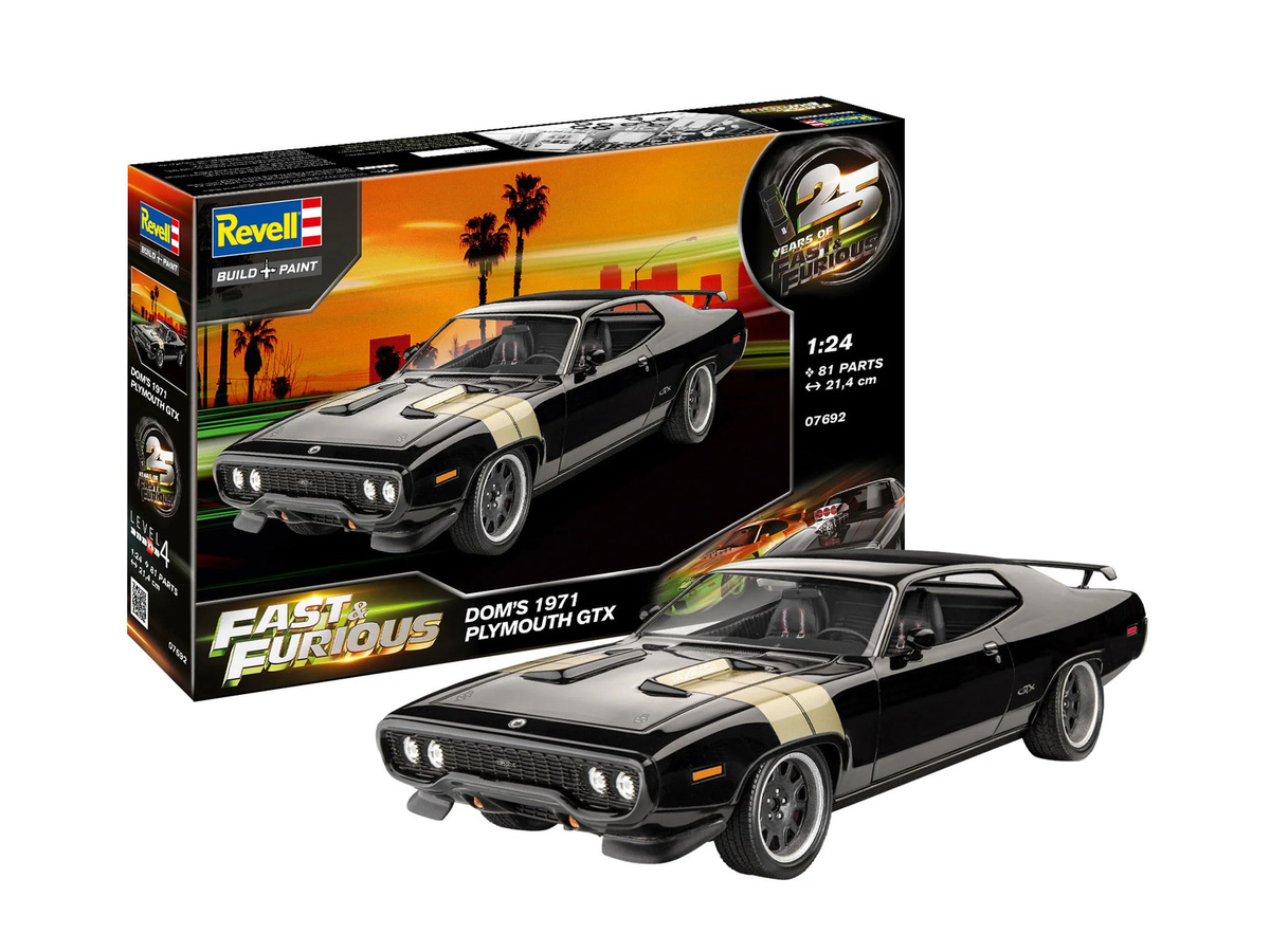 Revell Fast & Furious Dominic Plymouth GTX 1971, Modellauto, 1:24, ab 12 Jahren - Bild 2