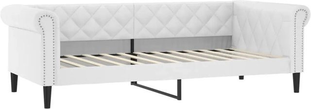 vidaXL Tagesbett Weiß mit Kunstleder und Armlehnen, B/T/H: 200 x 90 x 68 cm - Bild 1