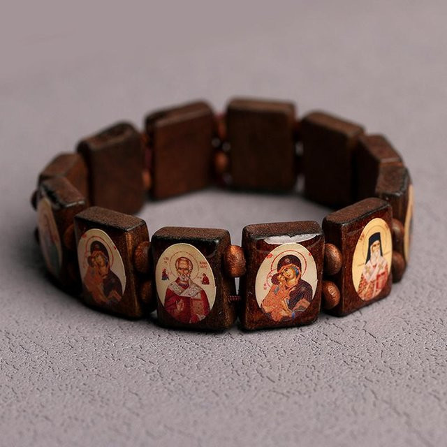 Rosenkranzarmband Holz, Unisex - Bild 1