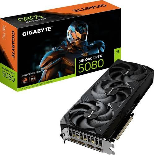 Gigabyte GeForce RTX 5080 WINDFORCE OC SFF Grafikkarte, 16 GB GDDR7, PCIe 5.0, Schwarz - Bild 2
