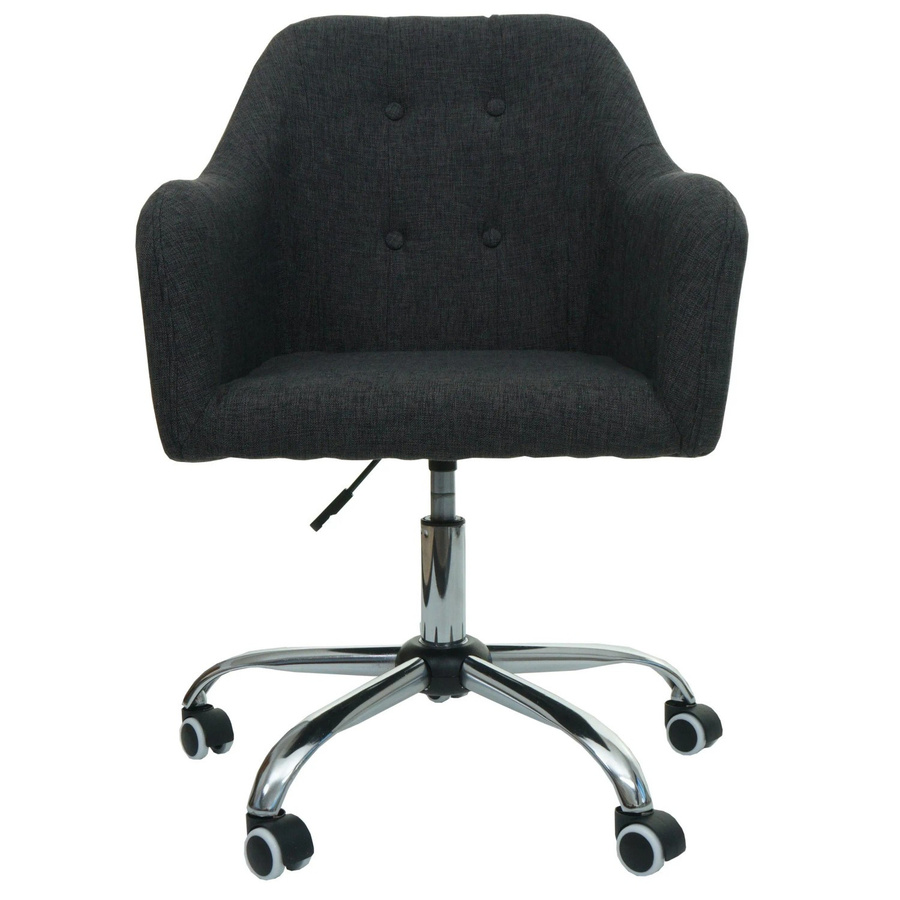 Proregal Bürostuhl in Dunkelgrau mit Armlehnen und Rollen, höhenverstellbarer Drehstuhl aus Stoff, H x B x T: 95 x 57 x 62 cm, Sitzhöhe: 43 cm - Bild 2