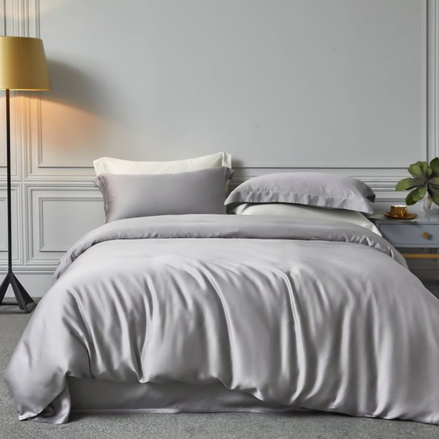 CHA YU PAI Naturseide Bettwäsche Set mit Bettbezug, Flachbettlaken und Kissenbezügen, 4-teilig, B/H: 140 x 200 cm - Bild 1