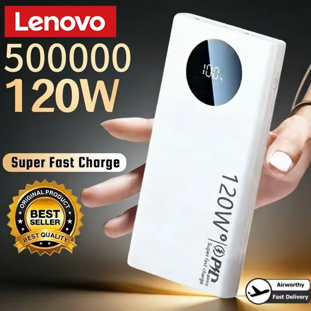 Lenovo Power Bank 50000mAh mit 120W Superschnellladen, PD20W, Digital Display, Schwarz - Bild 1