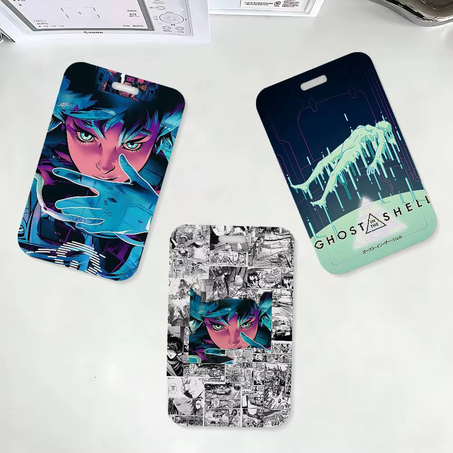 G-Ghost In The S-Shell Ausweishalter mit Umhängeband aus Kunststoff in Multicolour für Schule und Büro - Bild 3