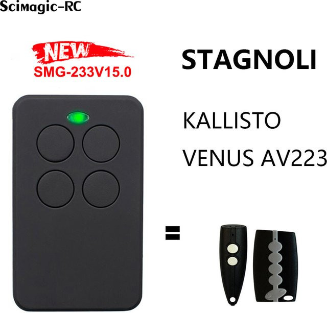 Stagnoli Garagentor Fernbedienung 433,92 MHz Kalli Sto und Venus Av223 Sender in Schwarz - Bild 1