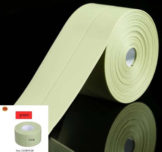 Bestbags Anti-Schimmel- und wasserdichtes Küchenband in Grün, feuchtigkeitsbeständiges Dichtungsband für Küche und Bad, Breite: 2,2 cm, Länge: 3,2 m - Bild 1