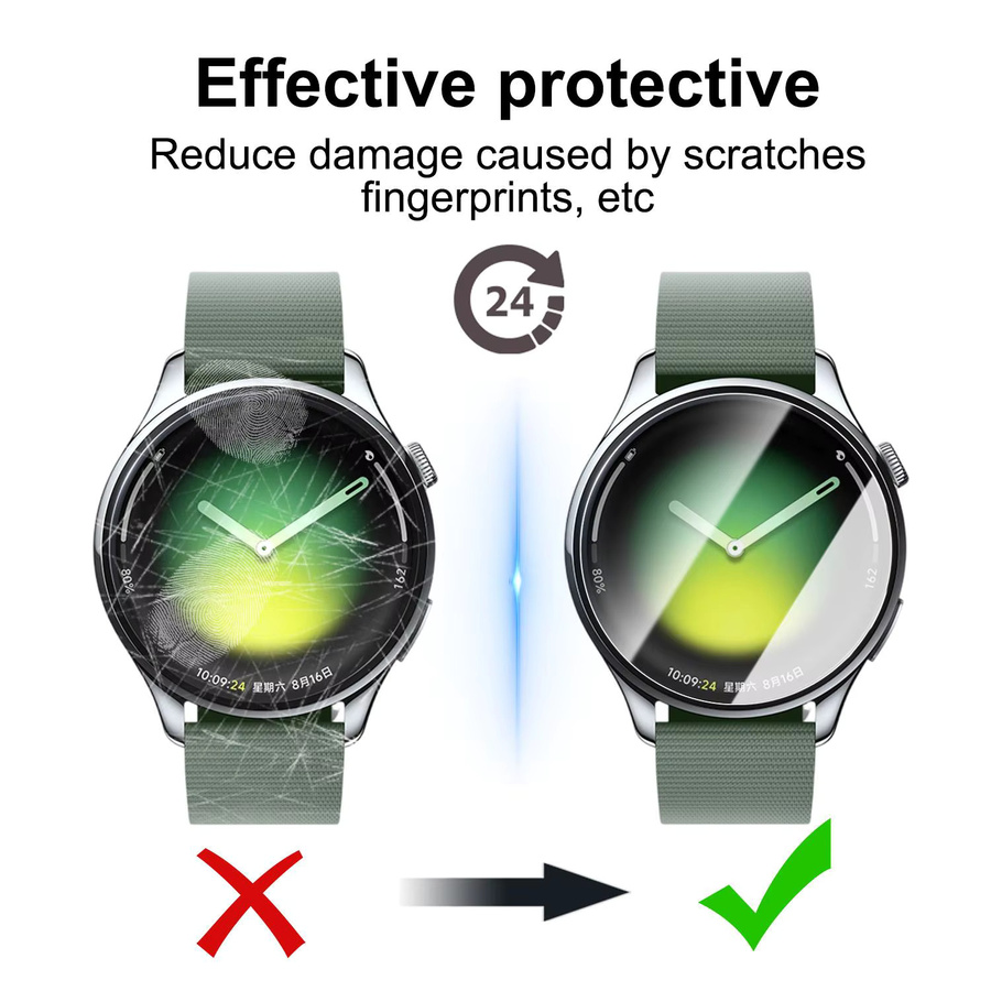 Xiaomi Watch 5 Displayschutzfolie aus gehärtetem Glas, 9H Härte, HD klar und kratzfest, transparent, 2-4 Stück - Bild 2