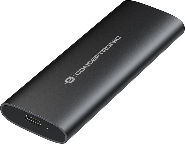 Conceptronic DANTE04B M.2 SSD-Gehäuse Dual Protocol für PCIe NVMe und SATA mit USB-C 3.2 Gen 2, Schwarz - Bild 1