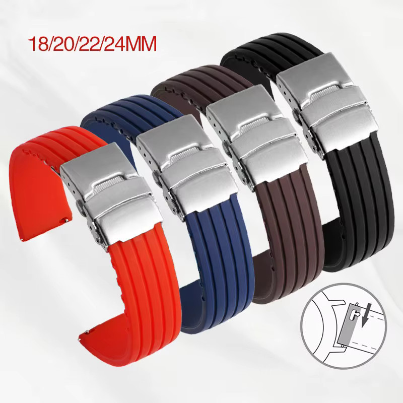 Zhangeer Uhrenarmband Silikon, Edelstahl-Faltschließe, Unisex - Bild 2