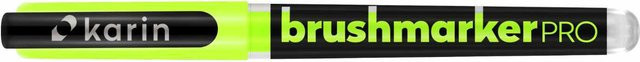 karin Brushmarker PRO Neon Yellow Green 0210 mit Nylon-Pinselführung - Bild 1