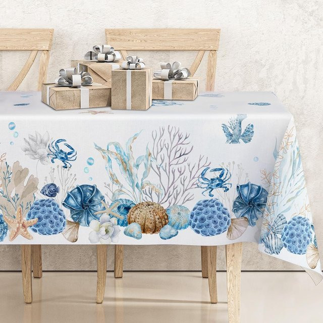 JMG Household Supplies Tischdecke Blauer Ozean mit Korallen und Muscheln, B/T: 100 x 160 cm - Bild 1