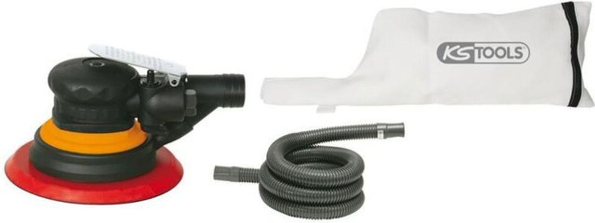 KS Tools Feinschliff-Druckluft-Exzenterschleifer mit Staubabsaugung in Schwarz - Bild 2