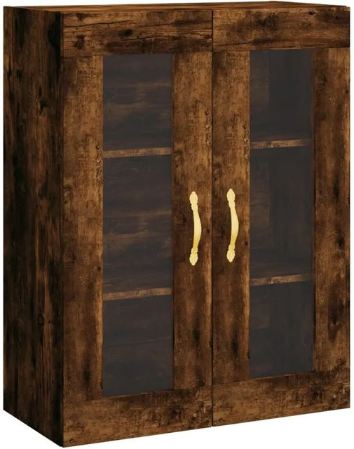 vidaXL Wandschrank Räuchereiche mit Glastüren, B/T/H: 69,5 x 34 x 90 cm - Bild 1