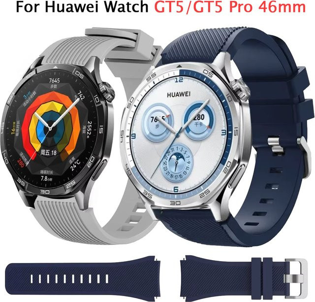 Huawei Uhrenarmband Silikon, 22 mm, Schwarz, Unisex - Bild 1