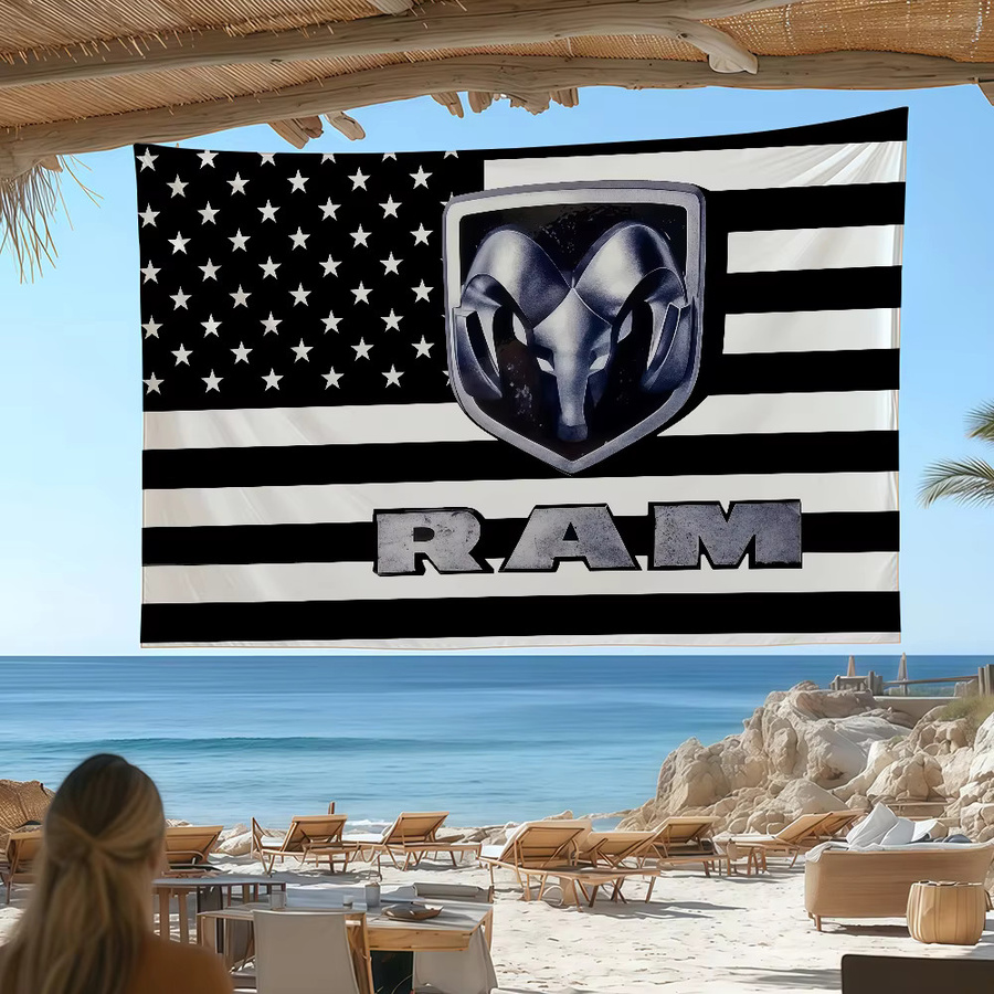 D-Dodge Auto-Logo-Flagge in Schwarz als dekoratives Banner zum Aufhängen für Camping, Party und Outdoor-Events, B: 60,0 cm, H: 40,0 cm - Bild 5