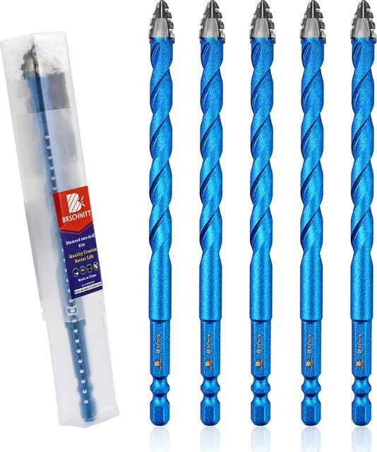 BRSCHNITT Spiralbohrer mit Hartmetallspitze für Holz, Kunststoff, PVC, Ziegel und Keramik, Durchmesser: 5,0 mm - Bild 1