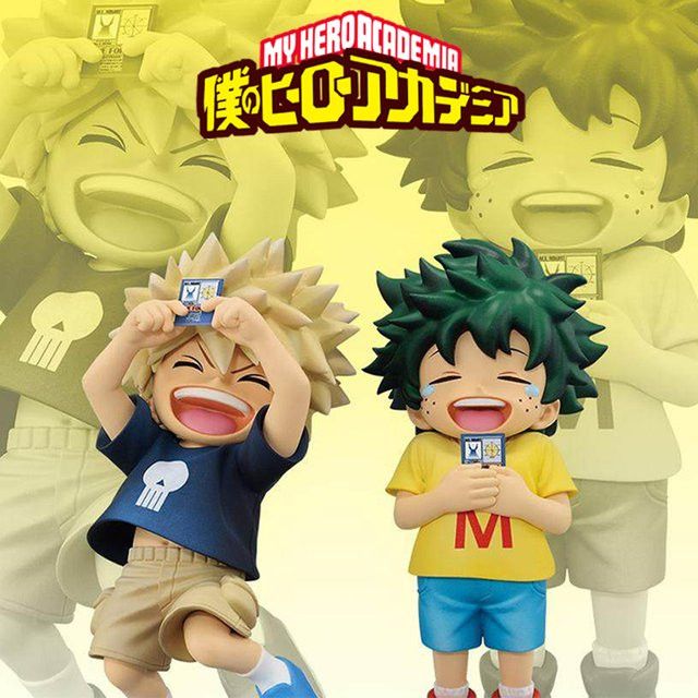 Bandai Anime Action Figure My Hero Academia Midoriya Izuku und Bakugou Katsuki Kindheits-Modelle aus PVC, Multicolor - Bild 1