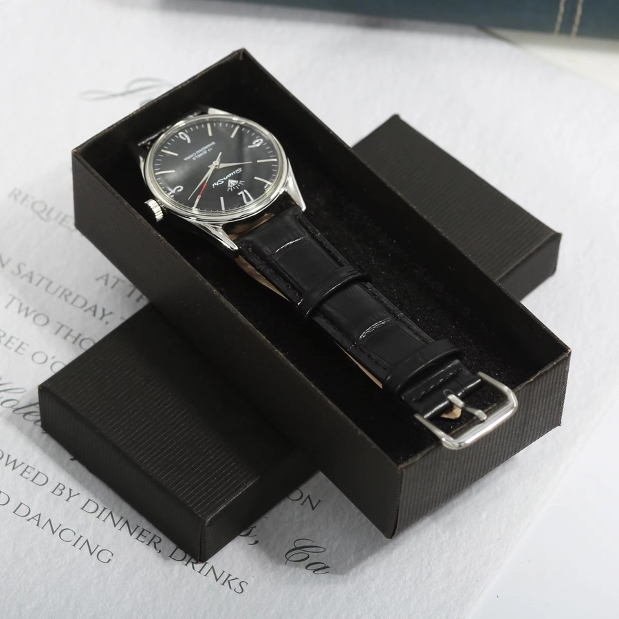 HEIMDALLR Armbanduhr, Handaufzug, Edelstahl, 38 mm, Herren, Schwarz - Bild 6