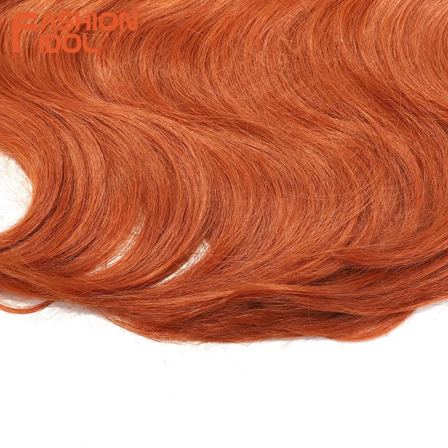 FASHION IDOL Häkelhaar Wellig Ombre Blond Orange, 24", 3 Stück - Bild 4