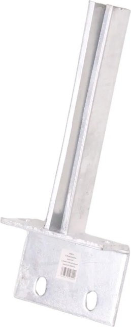 Galaflor L-Bodenplatte für Zaunpfosten 60 x 40 mm, verzinkte Fußplatte für Pfosten, Farbe: Silber, B/T/H: 8,0 x 15,0 x 30,0 cm - Bild 1