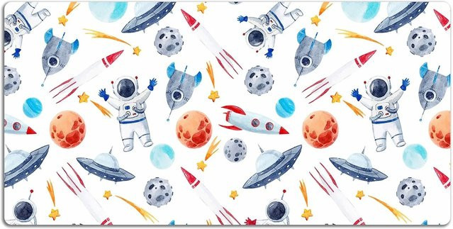 Tulup Schreibtischunterlage Astronaut PVC Schreibtischmatte Mehrfarbig B/T: 120 x 60 cm - Bild 1